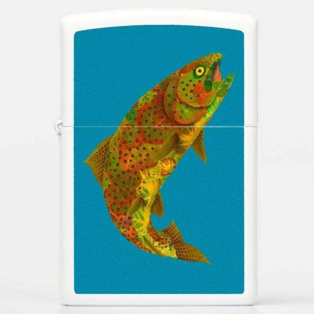 Aspen Leaf Rainbow Trout 6 Zippo Lighter (Front)