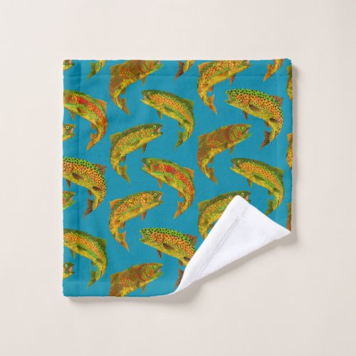 Aspen Leaf Rainbow Trout Seamless Pattern 2018 Bath Towel Set