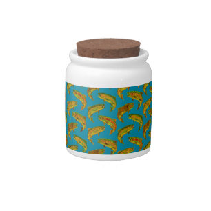 Aspen Leaf Rainbow Trout Seamless Pattern 2018 Candy Jar