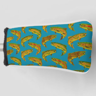 Aspen Leaf Rainbow Trout Seamless Pattern 2018 Golf Head Cover