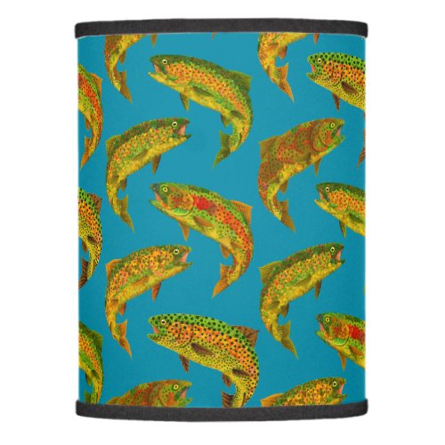 Aspen Leaf Rainbow Trout Seamless Pattern 2018 Lamp Shade