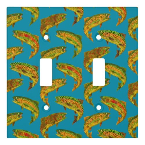 Aspen Leaf Rainbow Trout Seamless Pattern 2018 Light Switch Cover