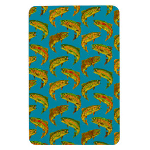 Aspen Leaf Rainbow Trout Seamless Pattern 2018 Magnet