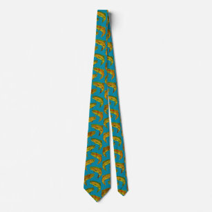 Vintage Trout Flies Fly Fishing Theme Pattern Neck Tie