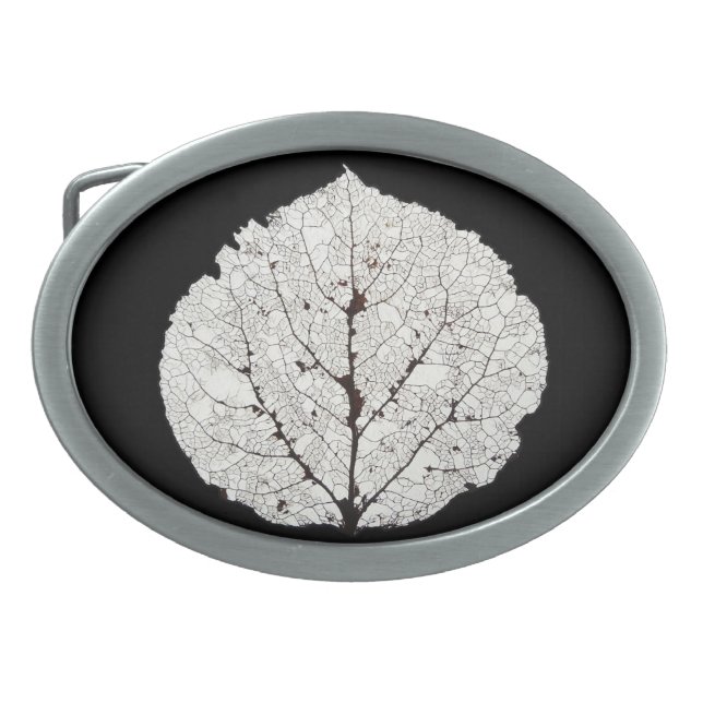 Aspen Leaf Skeleton 1 Belt Buckle (Front)