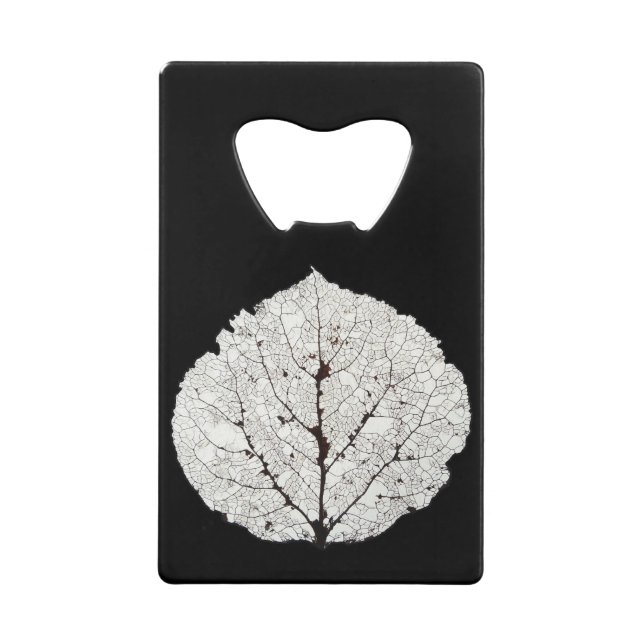Aspen Leaf Skeleton 1 Credit Card Bottle Opener (Front)