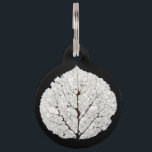 Aspen Leaf Skeleton 1 Pet ID Tag<br><div class="desc">This is my painting of an aspen leaf skeleton,  what you might find on the forest floor after a winter has passed,  from my series of dimensional metal prints.

Customize the back with your name & phone number!</div>