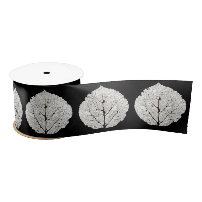 Aspen Leaf Skeleton 1 Satin Ribbon (Spool)