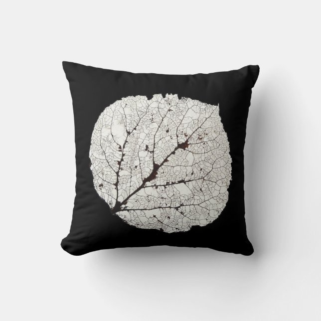 Aspen Leaf Skeleton 1 Throw Pillow (Front)