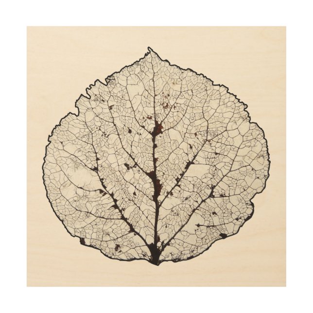 Aspen Leaf Skeleton 1 Wood Wall Decor (Front)