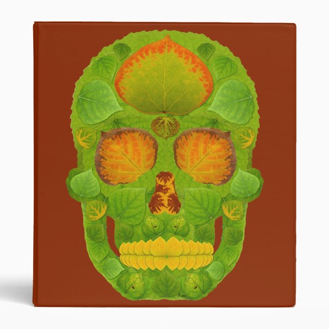 Aspen Leaf Skull 10 3 Ring Binder (Front)