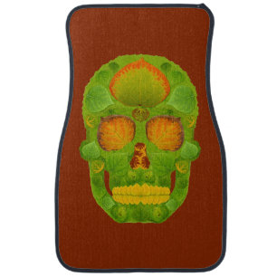 Aspen Leaf Skull 10 Car Mat