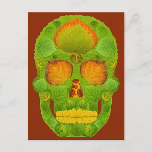 Aspen Leaf Skull 10 Postcard
