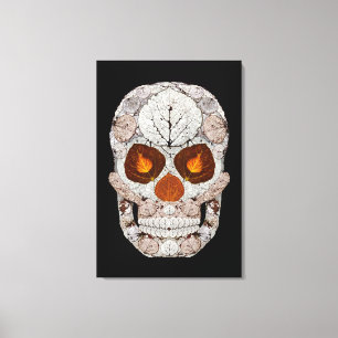 Aspen Leaf Skull 11 Canvas Print