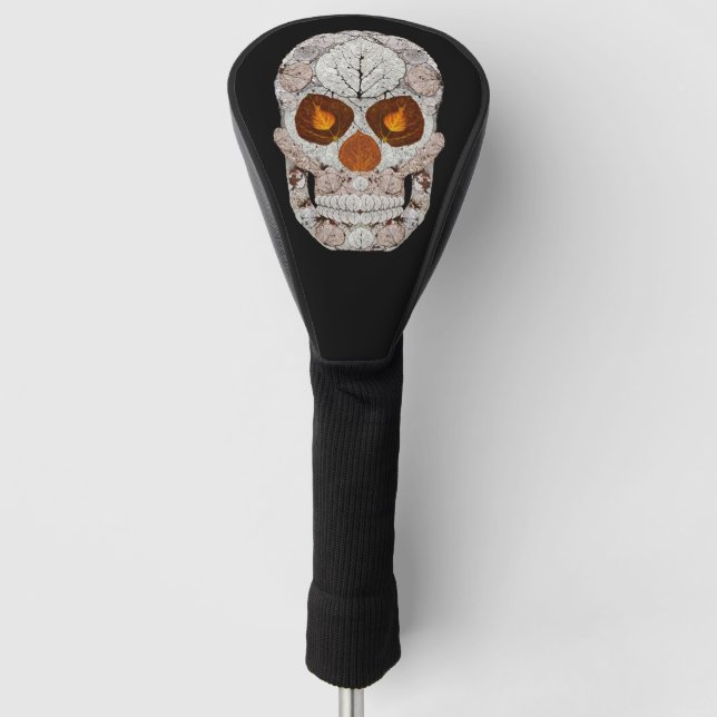 Aspen Leaf Skull 11 Golf Head Cover (Front)