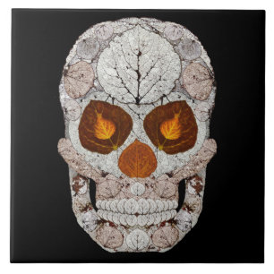 Aspen Leaf Skull 11 Tile
