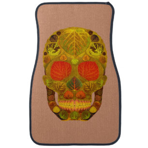 Aspen Leaf Skull 12 Car Mat