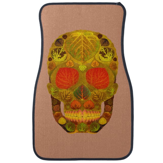 Aspen Leaf Skull 12 Car Mat (Front)