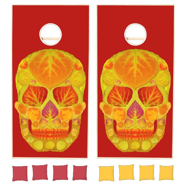 Aspen Leaf Skull 13 Cornhole Set (Set)