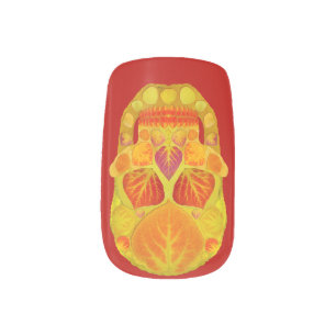 Aspen Leaf Skull 13 Minx Nail Art