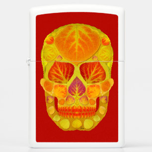 Aspen Leaf Skull 13 Zippo Lighter