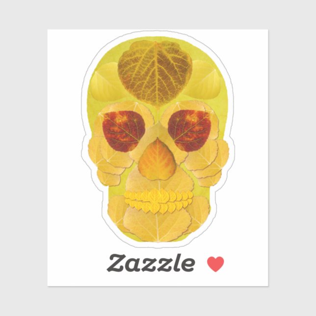 Aspen Leaf Skull 1 Sticker (Sheet)
