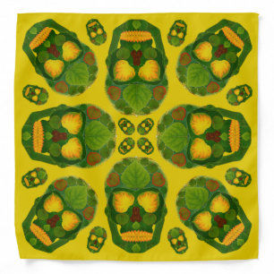 Aspen Leaf Skull 9 Bandana