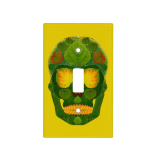 Aspen Leaf Skull 9 Light Switch Cover