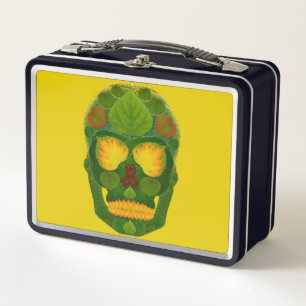 Aspen Leaf Skull 9 Metal Lunch Box