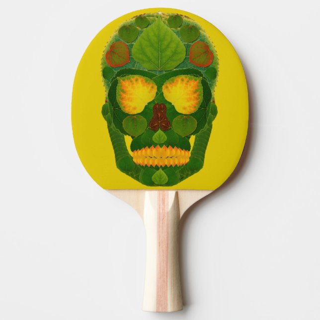 Aspen Leaf Skull 9 Ping-Pong Paddle (Front)