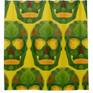 Aspen Leaf Skull 9 Shower Curtain