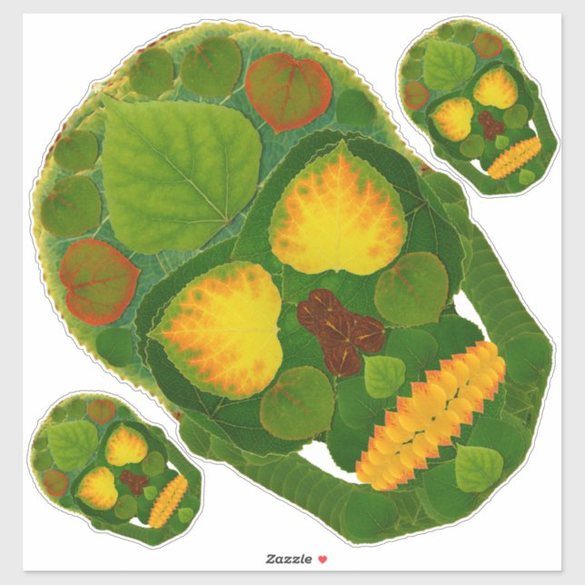 Aspen Leaf Skull 9 Sticker (Sheet)