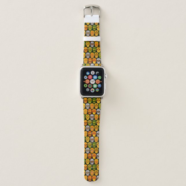 Aspen Leaf Skulls seamless pattern 2018 Apple Watch Band (Front)