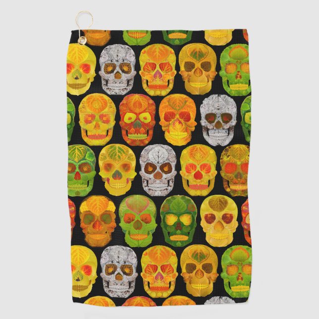 Aspen Leaf Skulls seamless pattern 2018 Golf Towel (Front)