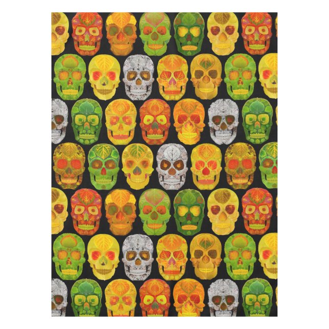 Aspen Leaf Skulls seamless pattern 2018 Tablecloth (Front)