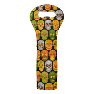 Aspen Leaf Skulls seamless pattern 2018 Wine Bag