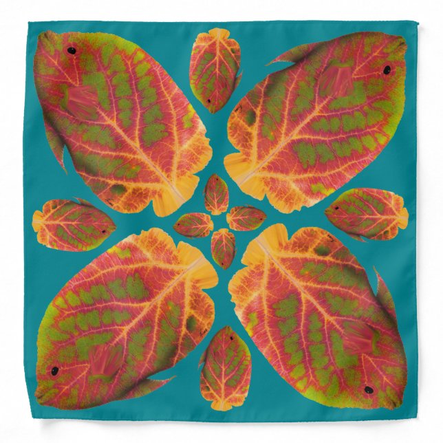 Aspen Leaf Tropical Fish 1 Bandana (Front)