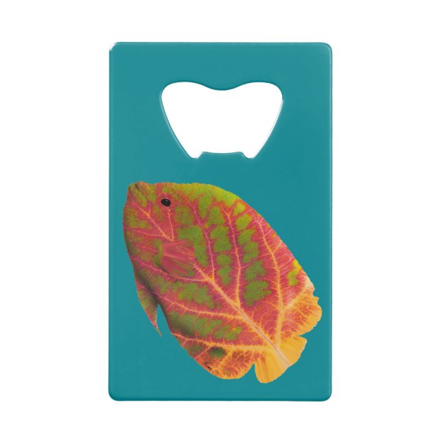 Aspen Leaf Tropical Fish 1 Credit Card Bottle Opener (Front)