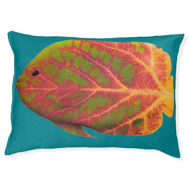 Aspen Leaf Tropical Fish 1 Pet Bed (Front)