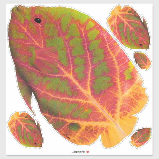 Aspen Leaf Tropical Fish 1 Sticker (Sheet)