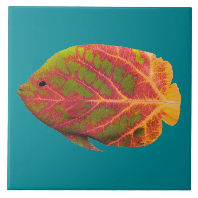 Aspen Leaf Tropical Fish 1 Tile (Front)