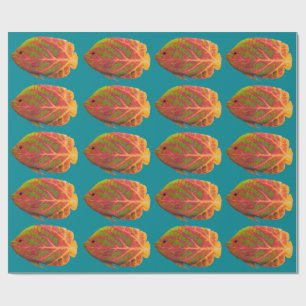 Aspen Leaf Tropical Fish 1 Wrapping Paper