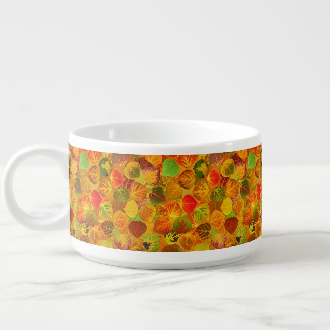 Aspen Leaves Collage Solid Medley 1 Bowl (Right)