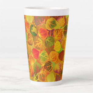 Aspen Leaves collage solid medley seamless 1 Latte Mug