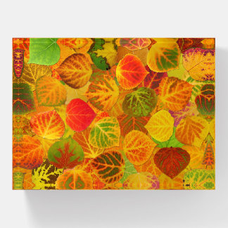 Aspen Leaves collage solid medley seamless 1 Paperweight