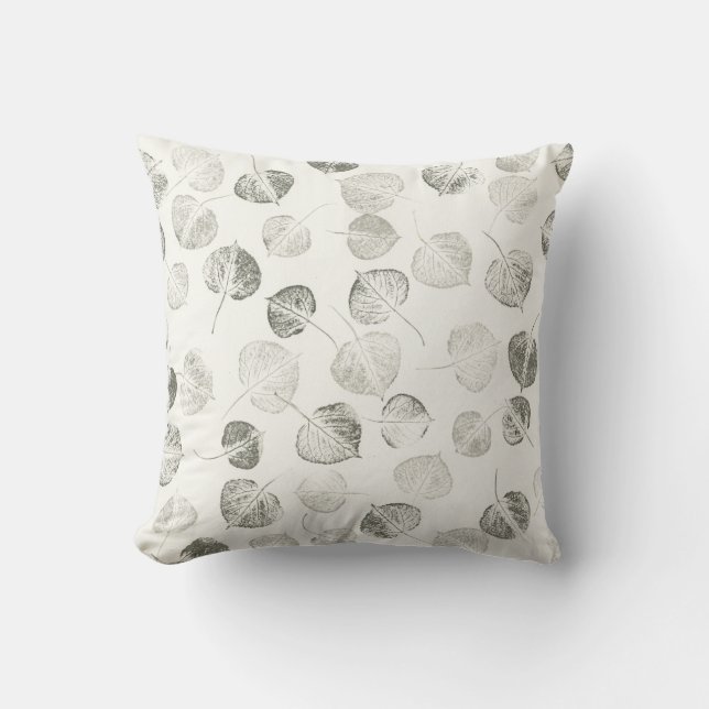 Aspen Leaves Pattern © Sandy Long Throw Pillow (Front)