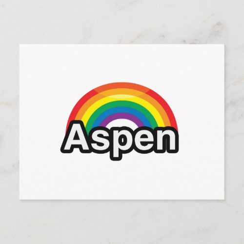 ASPEN LGBT PRIDE RAINBOW _png Postcard