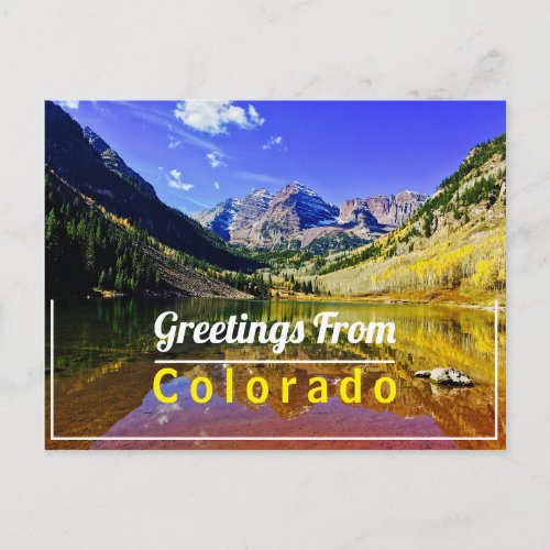 Aspen Maroon Bells Colorado Postcard