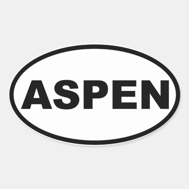 Aspen Oval Sticker (Front)