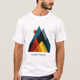 Aspen Peak – Mid-Century Geometric Mountain Poster T-Shirt